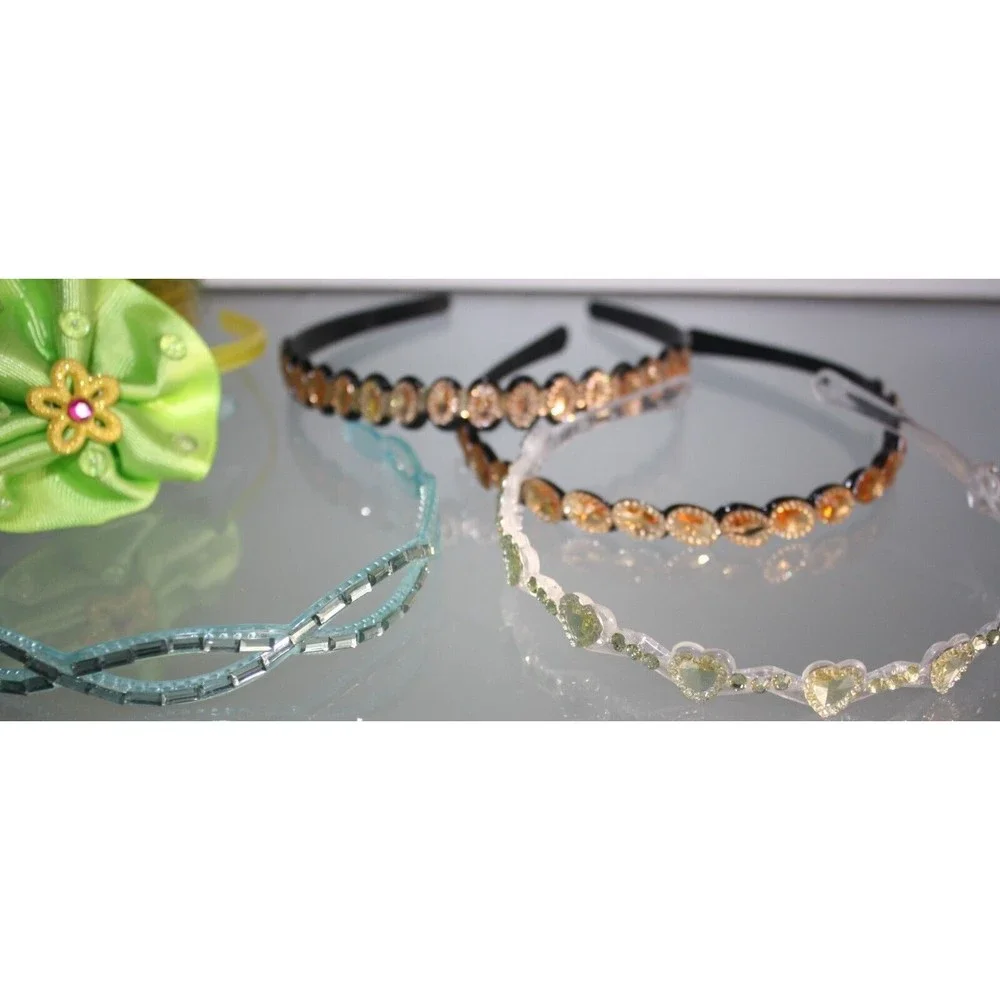 3/$15 Lot of 5 Headbands Colorful Girl's Jeweled Hair Accessories Flower NWOT